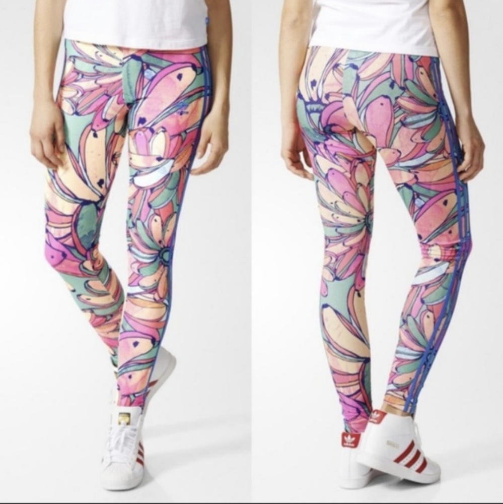 Adidas X Farm Rio Banana Print Leggings